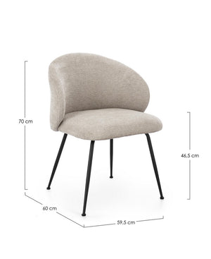 Dining Chair Grey Upholstered