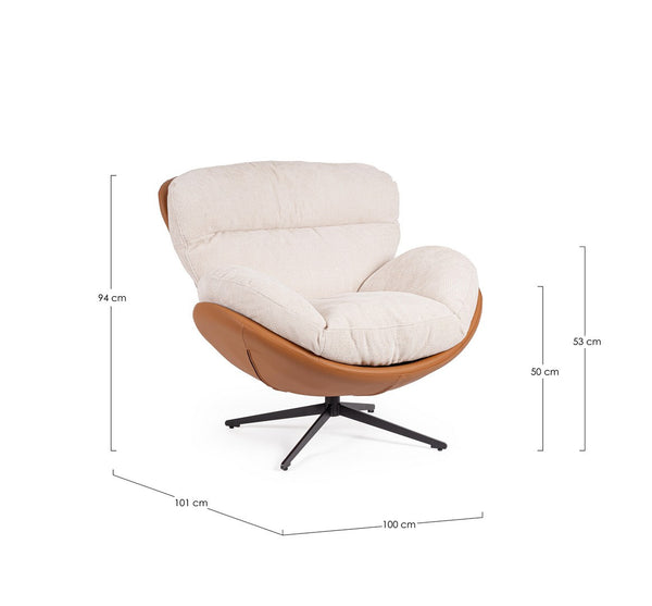 Armchair Ice and Leather Finish