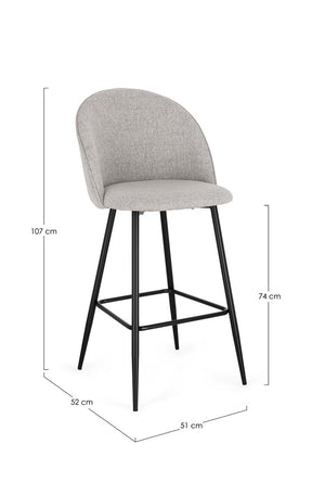 Bar Stool Ash Upholstered