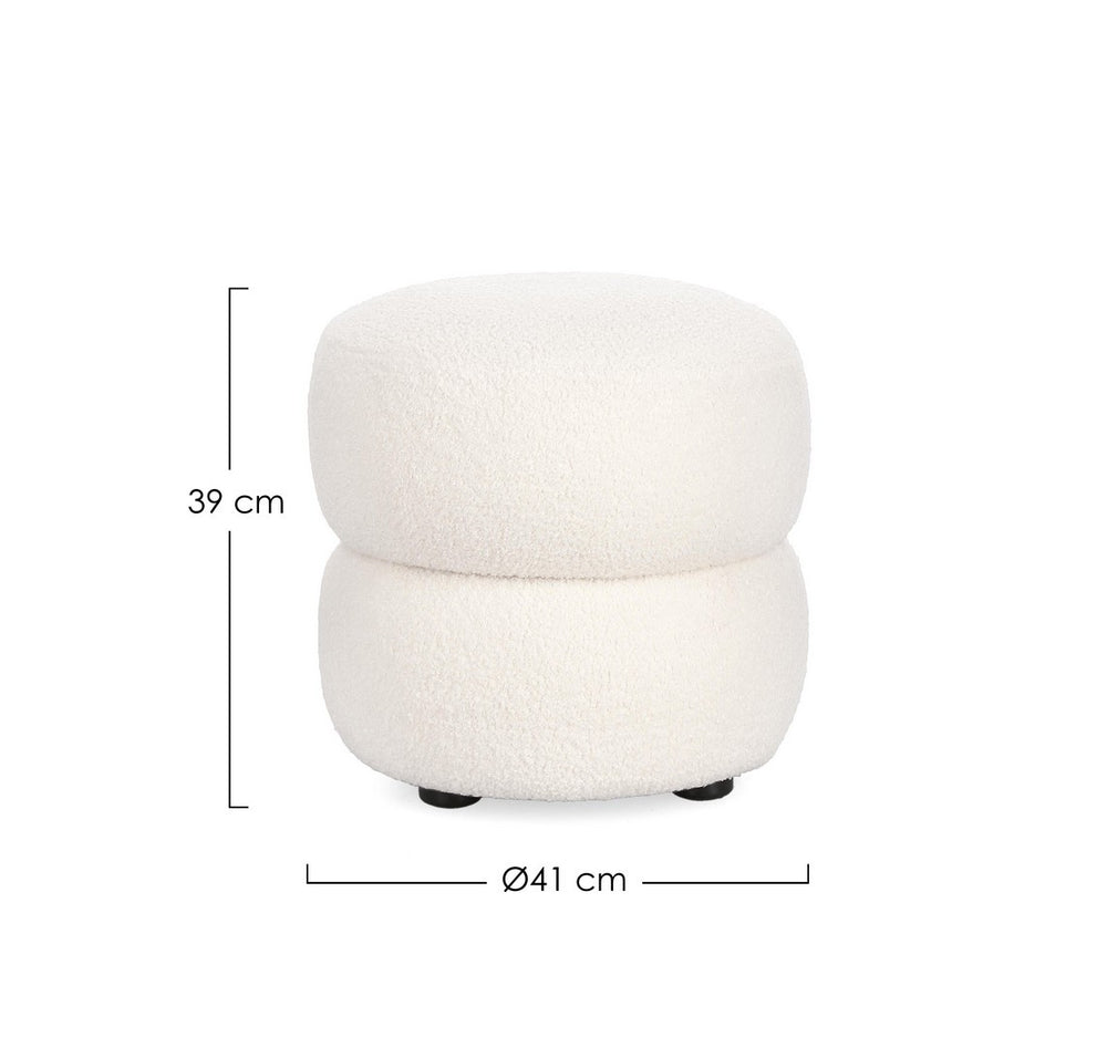 Round Bar Stool White D41