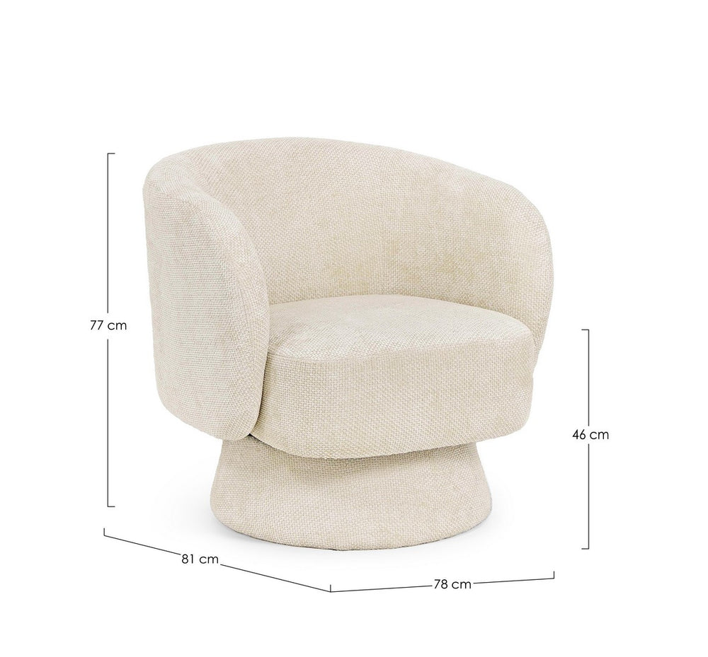 Swivel Armchair Shell Upholstered