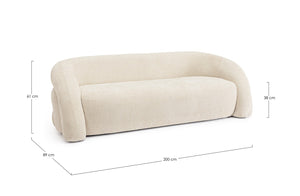 3-Seater Sofa Shell Upholstered L200