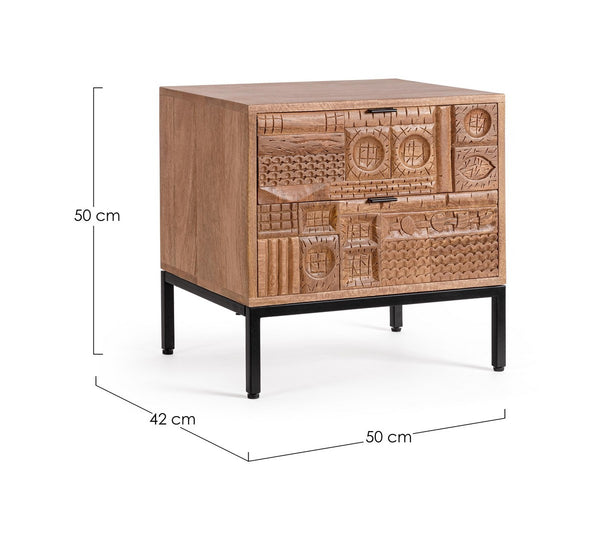 Modern Nightstand with 2 Drawers for Bedroom Storage