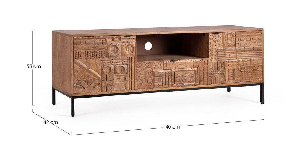 Modern TV Stand with 2 Doors and 1 Drawer for Living Room W140