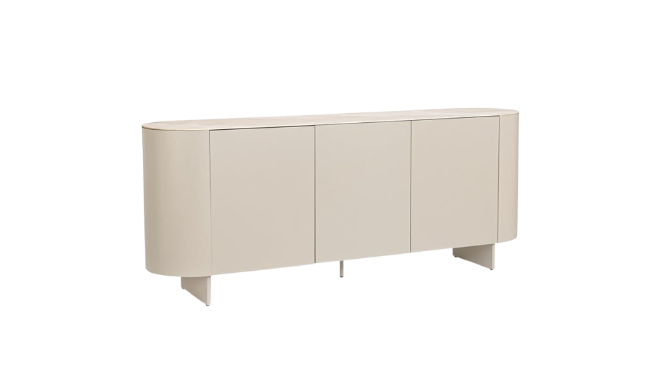 3-Door Sideboard Light Beige Finish