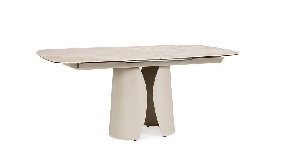 Extendable Dining Table 180–240 cm Light Beige Finish