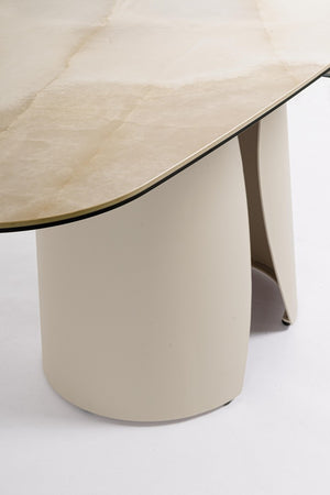 Extendable Dining Table 180–240 cm Light Beige Finish