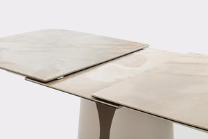 Extendable Dining Table 180–240 cm Light Beige Finish