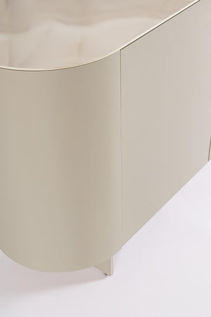 3-Door Sideboard Light Beige Finish