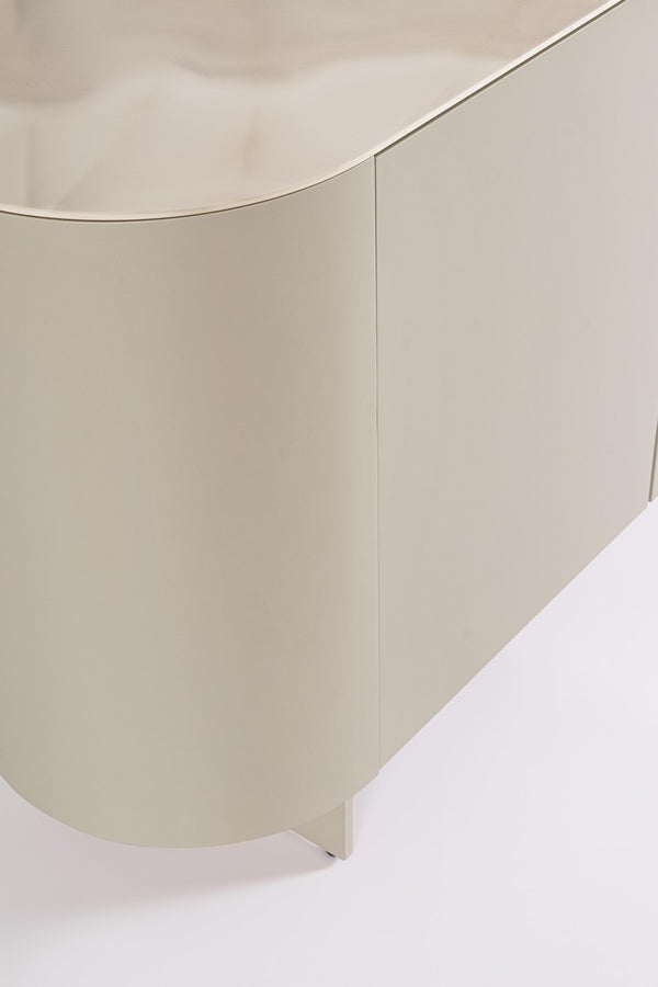 3-Door Sideboard Light Beige Finish