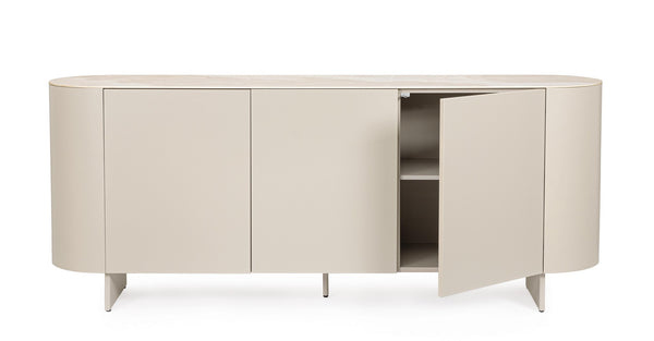 3-Door Sideboard Light Beige Finish