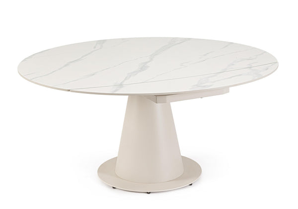 Extendable Dining Table 160 cm – Cream Modern Table