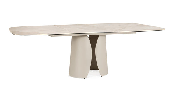 Extendable Dining Table 180–240 cm Light Beige Finish