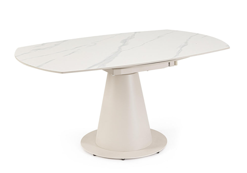 Extendable Dining Table 160 cm – Cream Modern Table