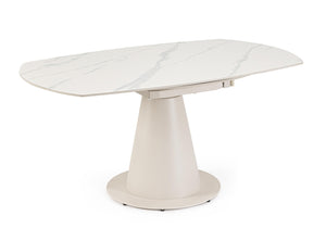Extendable Dining Table 160 cm – Cream Modern Table