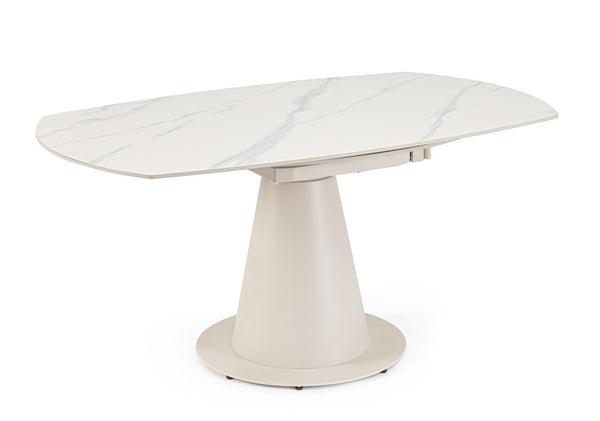 Extendable Dining Table 160 cm – Cream Modern Table