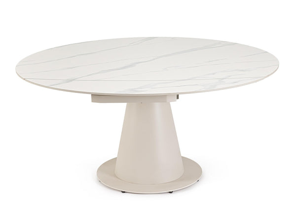 Extendable Dining Table 160 cm – Cream Modern Table