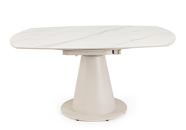 Extendable Dining Table 160 cm – Cream Modern Table