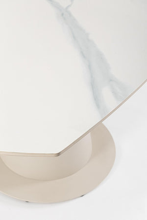 Extendable Dining Table 160 cm – Cream Modern Table