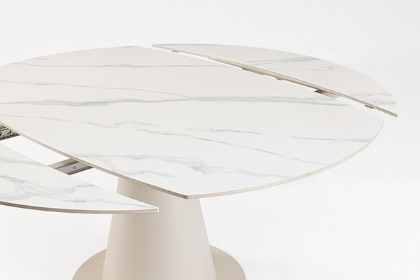 Extendable Dining Table 160 cm – Cream Modern Table