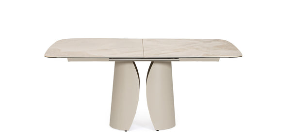 Extendable Dining Table 180–240 cm Light Beige Finish