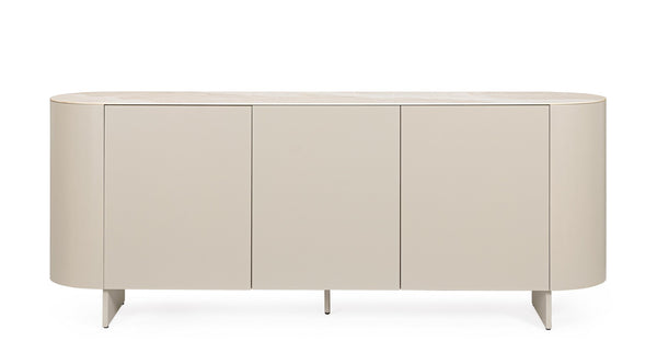 3-Door Sideboard Light Beige Finish