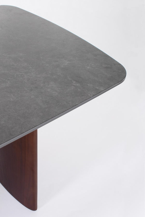 Extendable Dining Table 180–260 cm – Walnut & Grey Modern Table