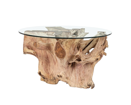Round Side Table Ø80 cm – Modern Glass Top Table D70