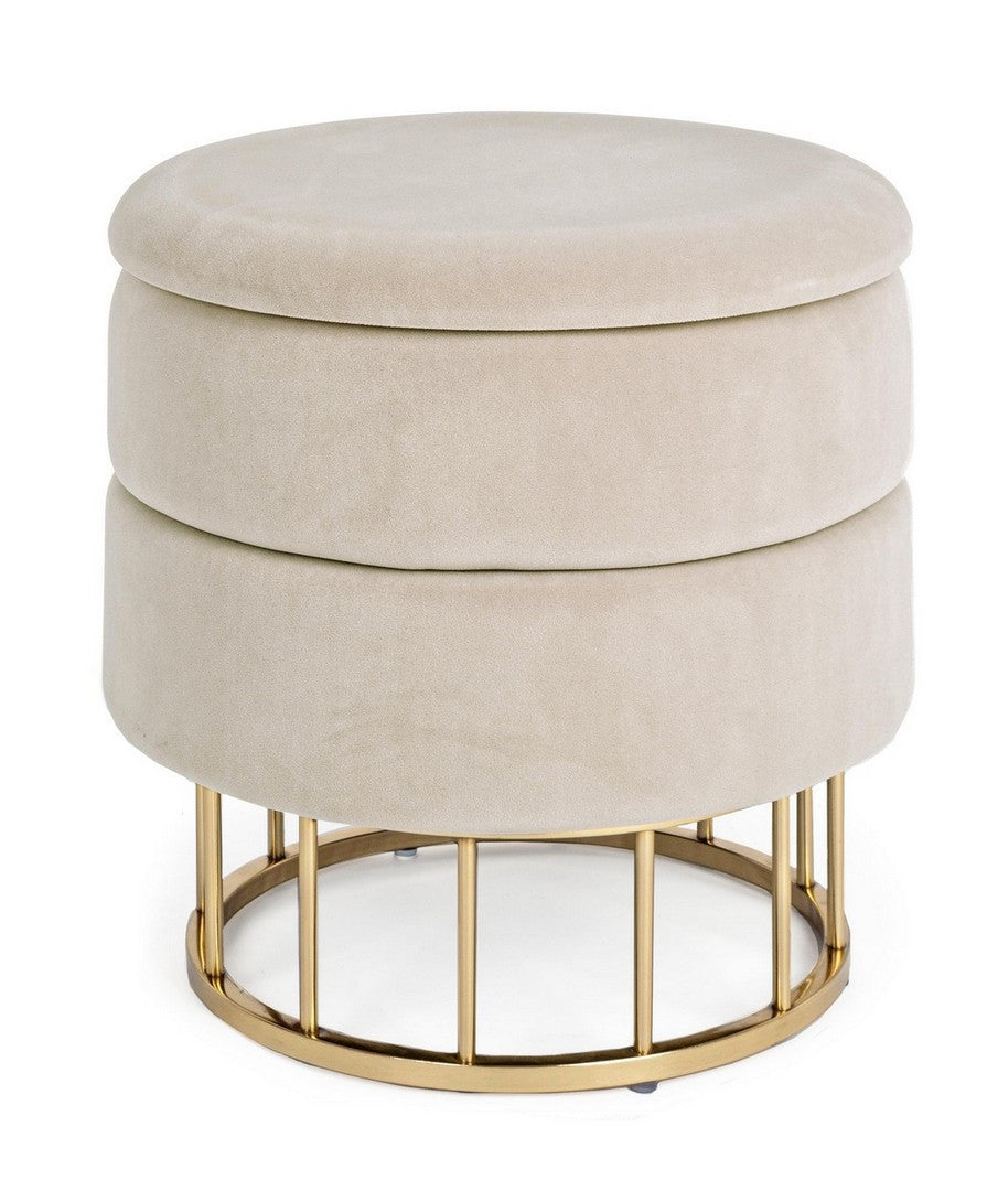 Round Stool 42 cm – Beige Modern Seating