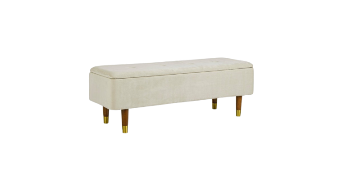 2-Seater Storage Bench 120 cm – Natural Finish Modern Seating