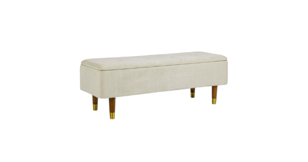 2-Seater Storage Bench 120 cm – Natural Finish Modern Seating
