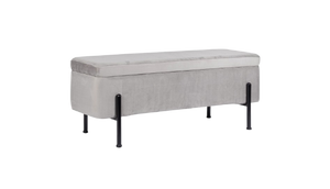 2-Seater Storage Bench 110 cm – Light Grey Modern Seating