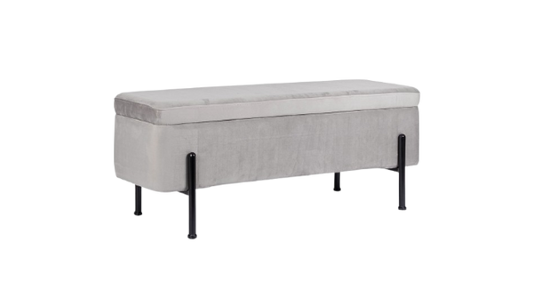 2-Seater Storage Bench 110 cm – Light Grey Modern Seating