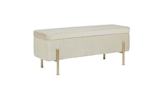 2-Seater Storage Bench 110 cm – Natural Finish Modern Seating