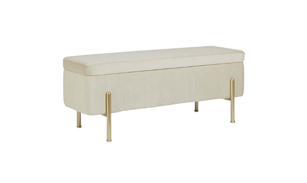 2-Seater Storage Bench 110 cm – Natural Finish Modern Seating