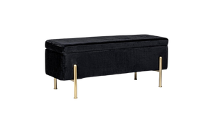2-Seater Storage Bench 110 cm – Black Modern Seating