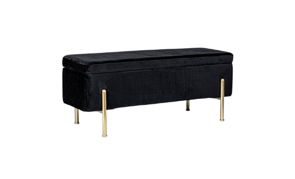 2-Seater Storage Bench 110 cm – Black Modern Seating