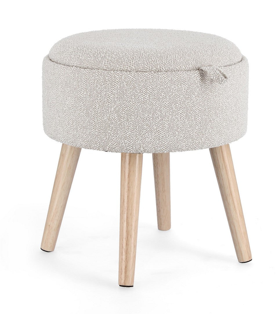 Storage Stool 42.5 cm – Light Grey Modern Seating with Hidden Storage