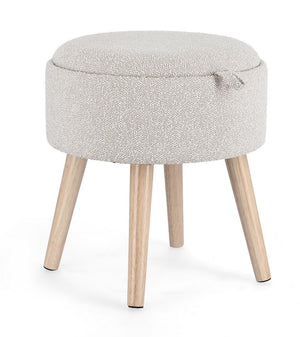 Storage Stool 42.5 cm – Light Grey Modern Seating with Hidden Storage