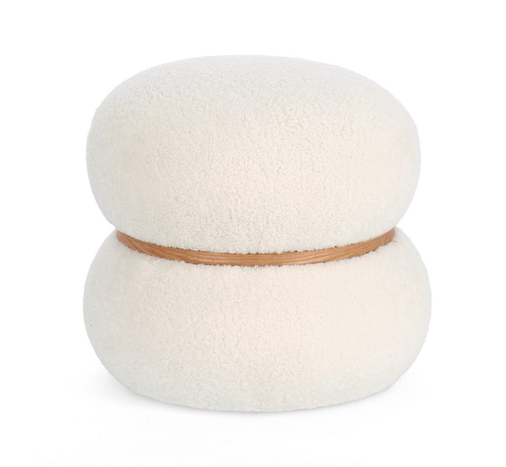 Round Pouf 40 cm – White Modern Seating