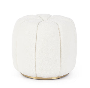 Round Pouf 39 cm – White Modern Seating