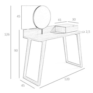 Walnut dressing table with mirror