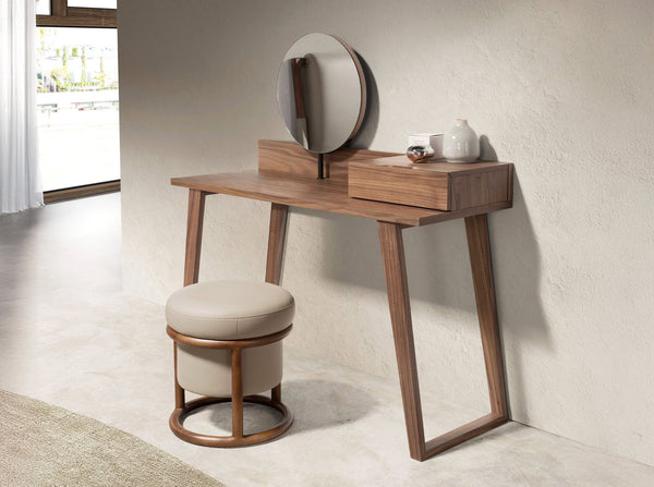 Walnut dressing table with mirror