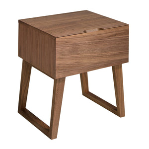 Walnut bedside table