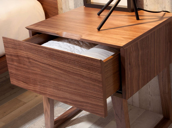 Walnut bedside table