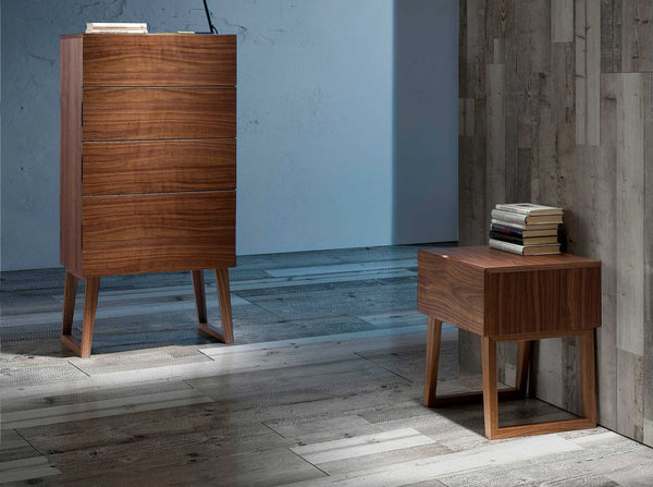 Walnut bedside table