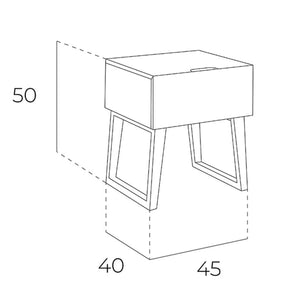 Walnut bedside table