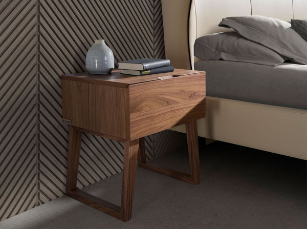 Walnut bedside table