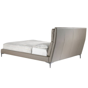 Mink-colored faux leather bed