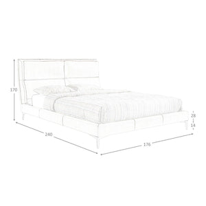 Mink-colored faux leather bed